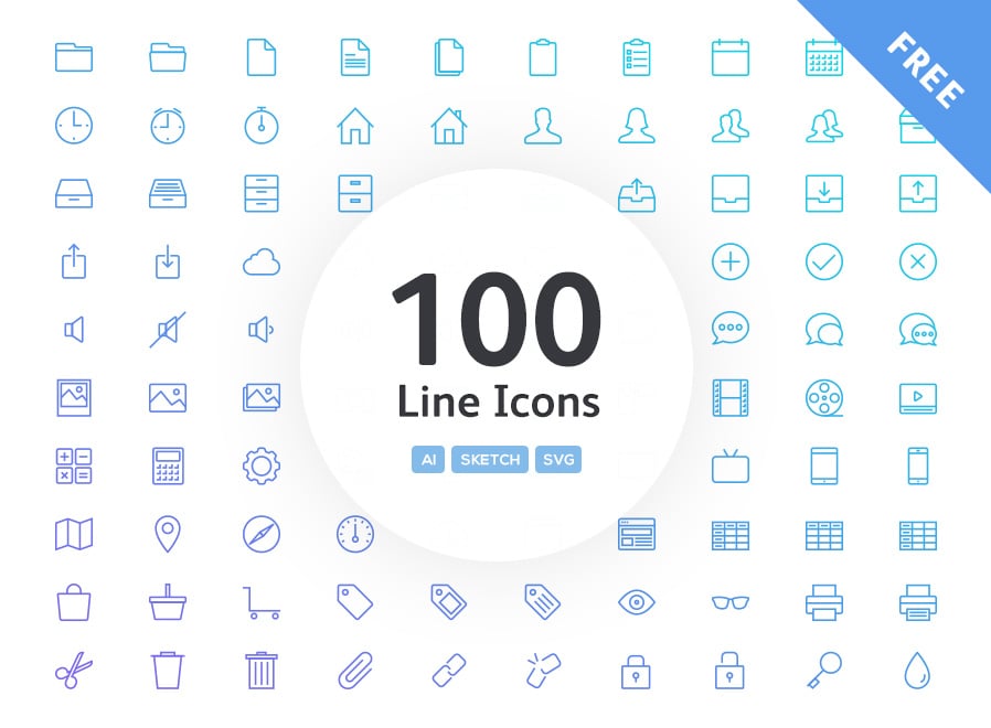 10 Free Line Icon Sets For Sketch And Illustrator Medialoot