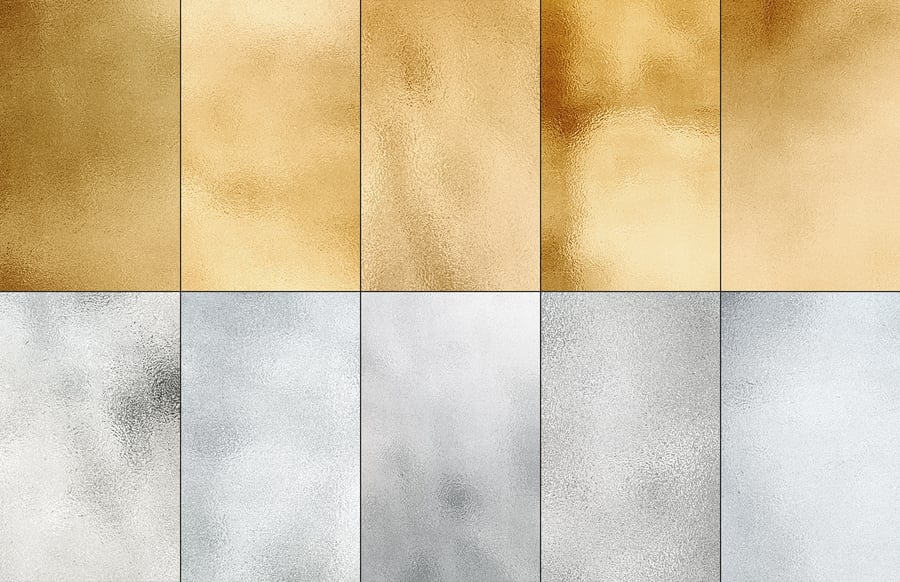 Silver Paper Textures + 5 Mockups