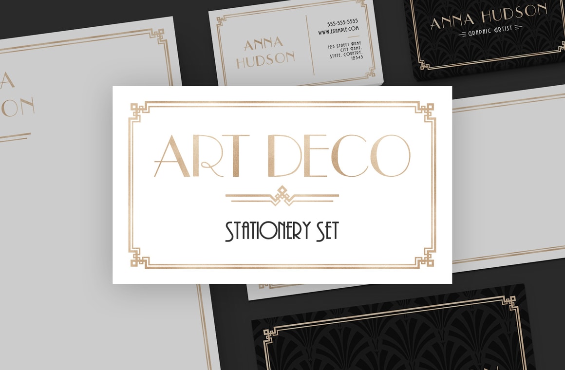 Art Deco Stationery Set