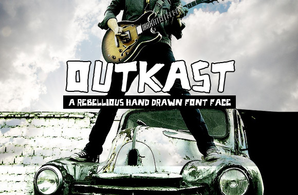 OutKast - A Rebellious Hand Drawn Font Face
