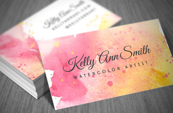 Watercolor Artist Business Card Template