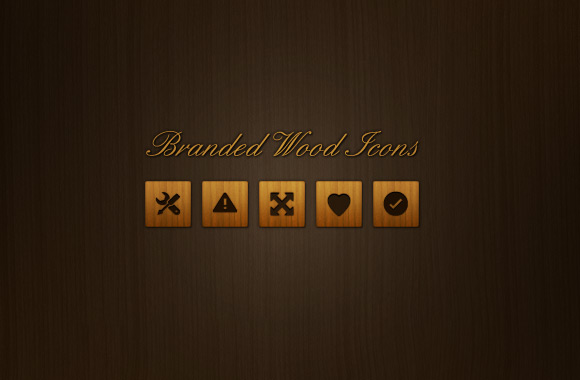 30 Branded Wood Icons