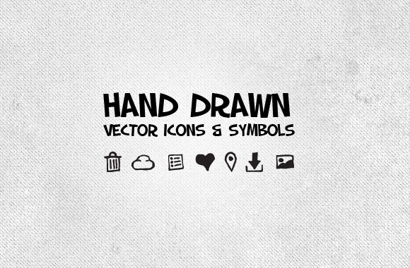 50 Hand Drawn Vector Icons & Symbols