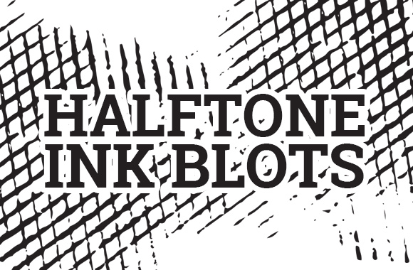 Vector Halftone Ink Blots