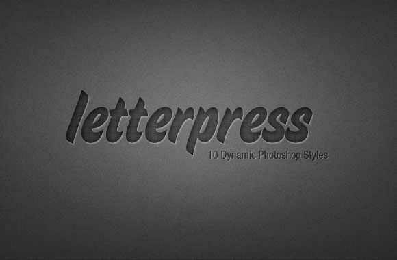 Letterpress Photoshop Style Kit