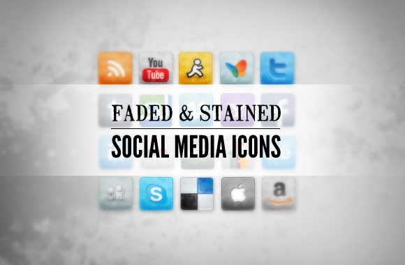 Free Stained and Faded Social Media Icons