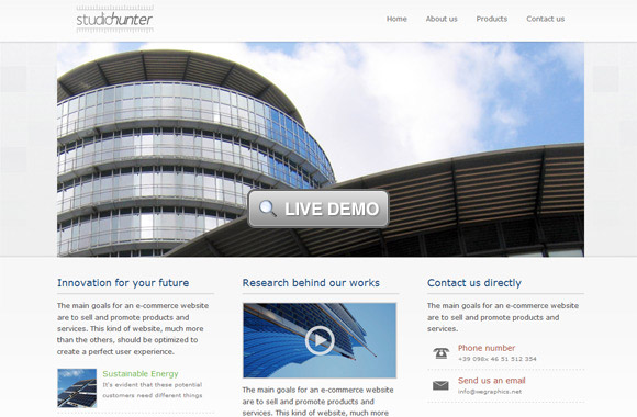 Studio Hunter, a business-corporate template