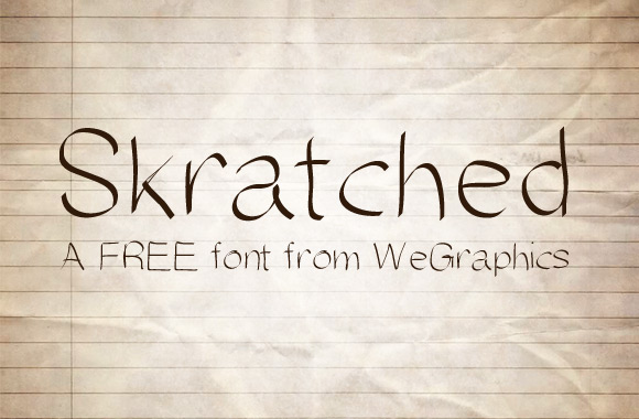 Skratched - A FREE Font from WeGraphics