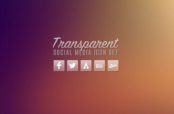 Transparent Social Media Icon Set