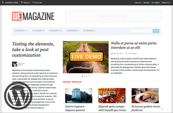 WeMagazine, a flexible Wordpress theme