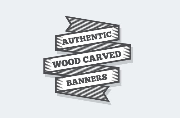 Wood Carved Banner Illustrations