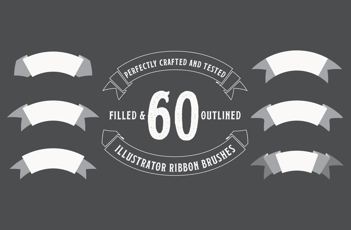 60 Illustrator Ribbon Brushes