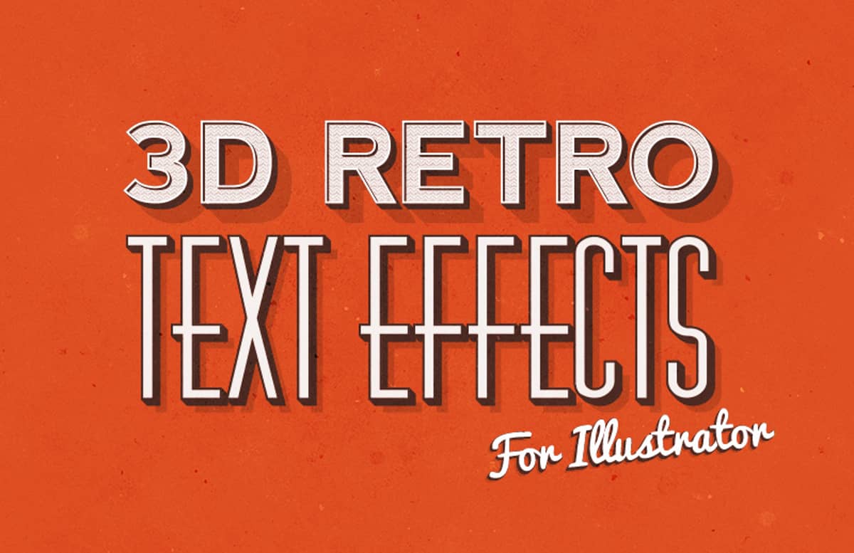 3 D  Retro  Text  Effects  Illustrator  Preview 1