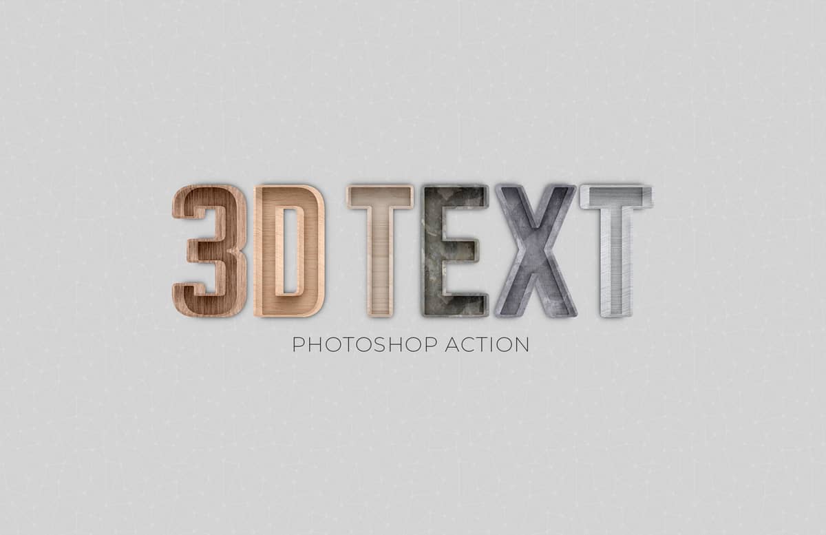 3 D Text Photoshop Action Preview 1