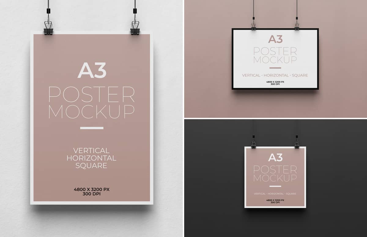 A3 Hanging Poster Mockup Preview 1