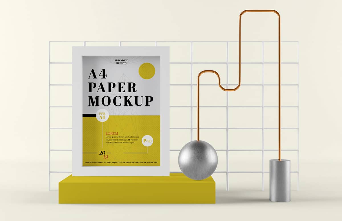 A4 Paper Composition Mockup Preview 1