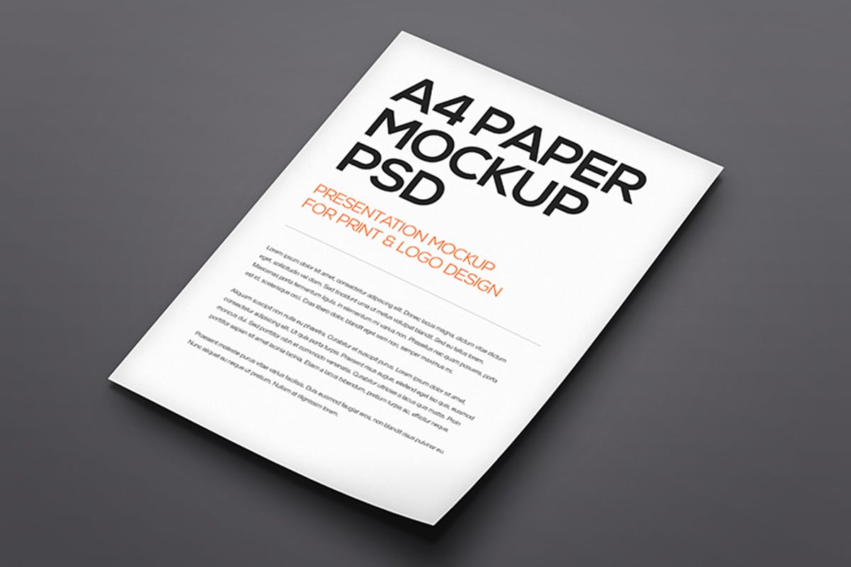 Download Floating A4 Paper Mockup Vol 1 — Medialoot