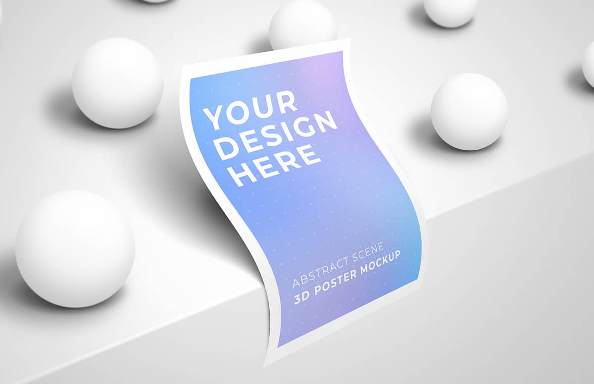 Abstract Scene 3 D Poster Mockup Preview 1