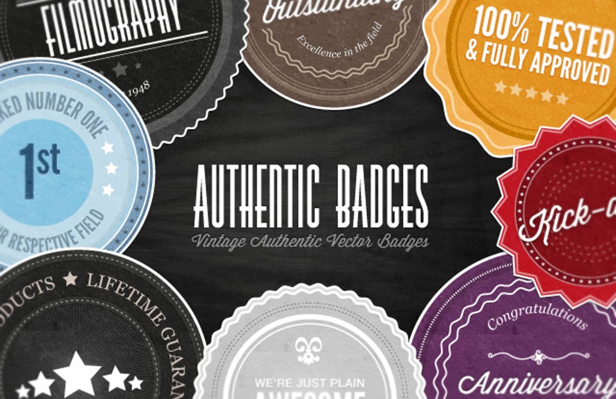 Authentic  Vector  Badges  Preview1
