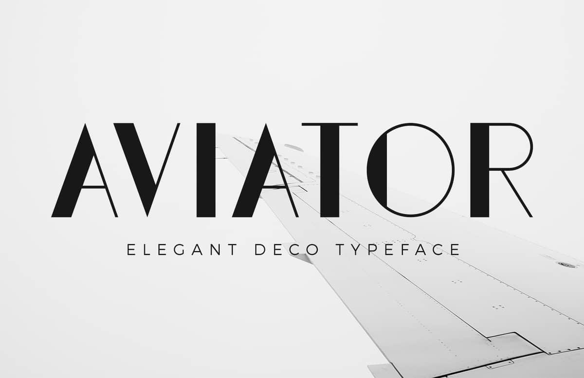 Aviator Elegant Deco Font Preview 1