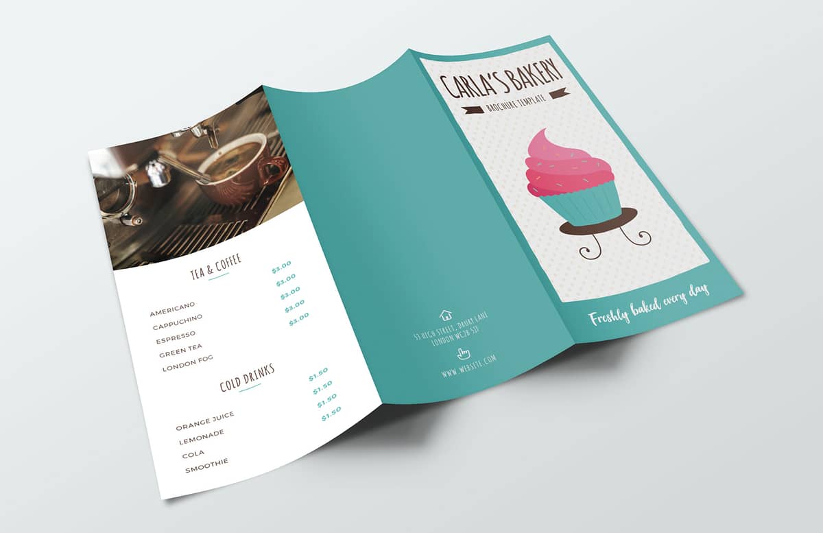 Bakery Tri Fold Brochure Template Preview 1