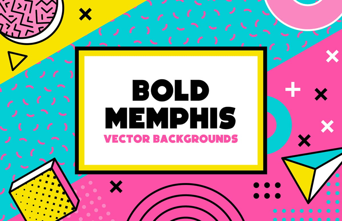 Bold Memphis Vector Backgrounds Preview 1
