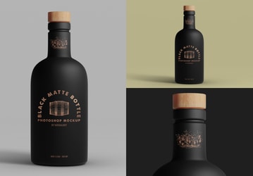 Black Matte Bottle Mockup
