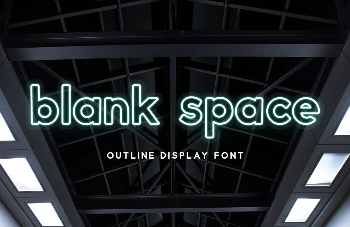 Blank Space Outline Font Preview 1