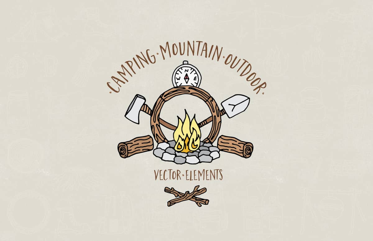 Camping Mountain Outdoor Vectors Preview 1