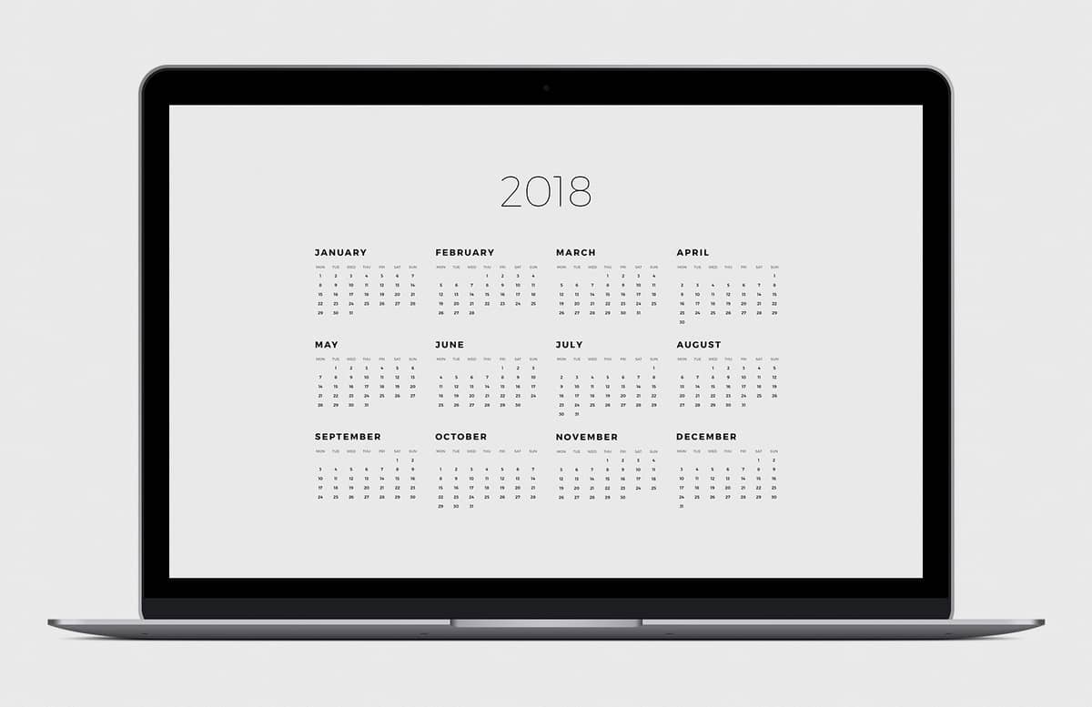 Calendar Desktop Background Pack 2018 Preview 1