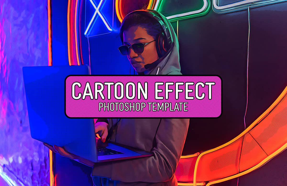 Cartoon Effect Photoshop Template Preview 1
