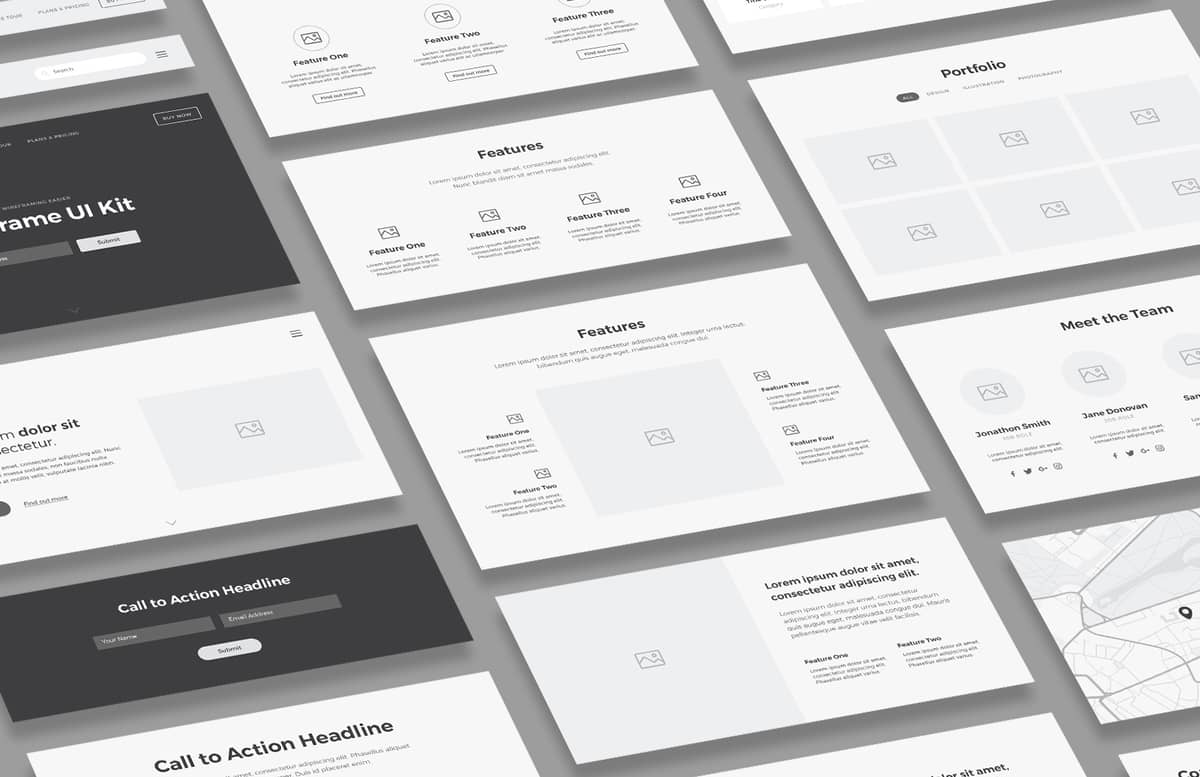 Card Based Wireframe Ui Kit Preview 1