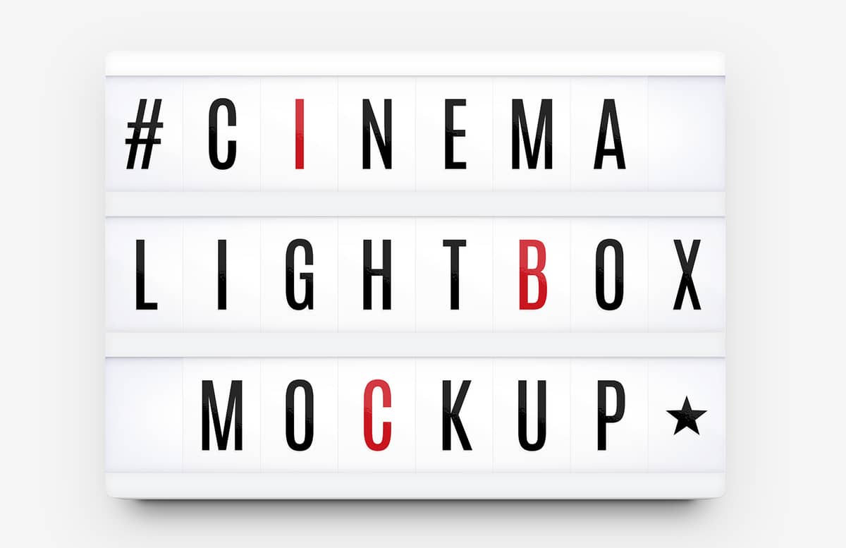Cinema Lightbox Letters Mockup Preview 1A