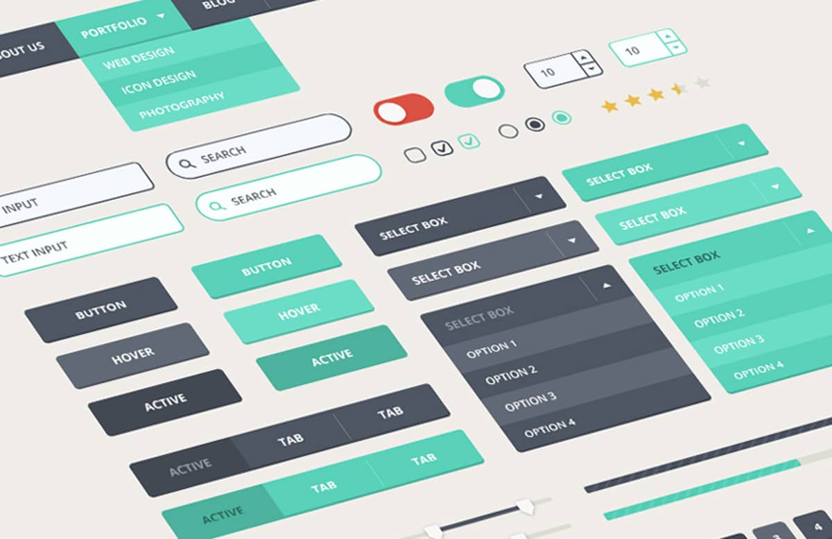 Contemporary  Flat  Ui  Kit  Preview 1