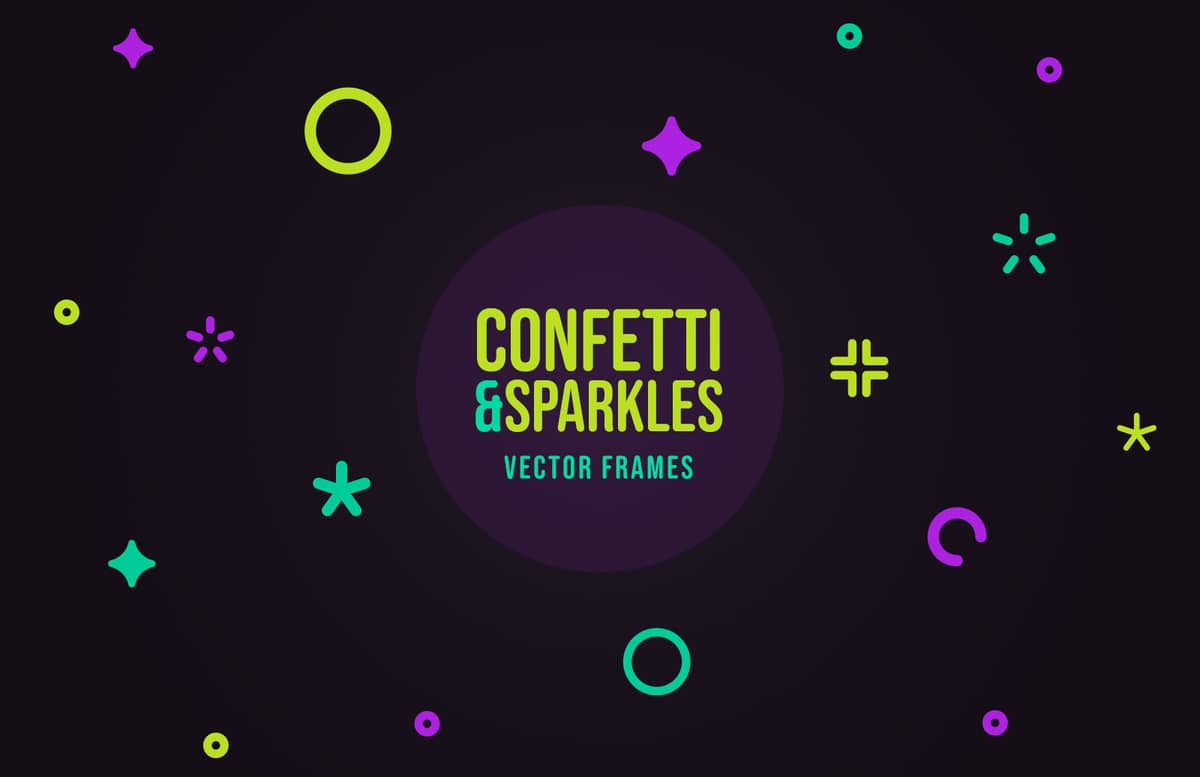 Confetti Sparkles Vector Frames Preview 1