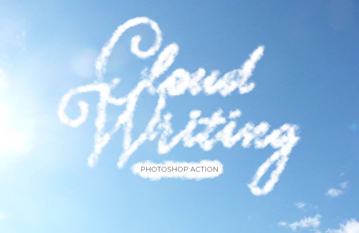 Cloud Writing Photoshop Action Preview 1B