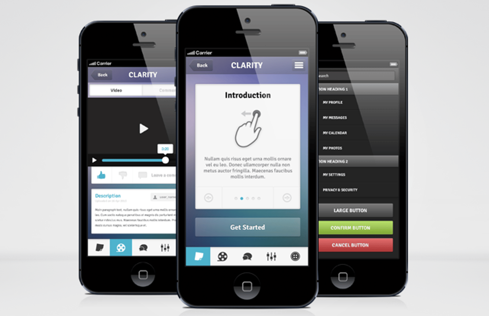 Clarity iPhone App UI Template  Medialoot