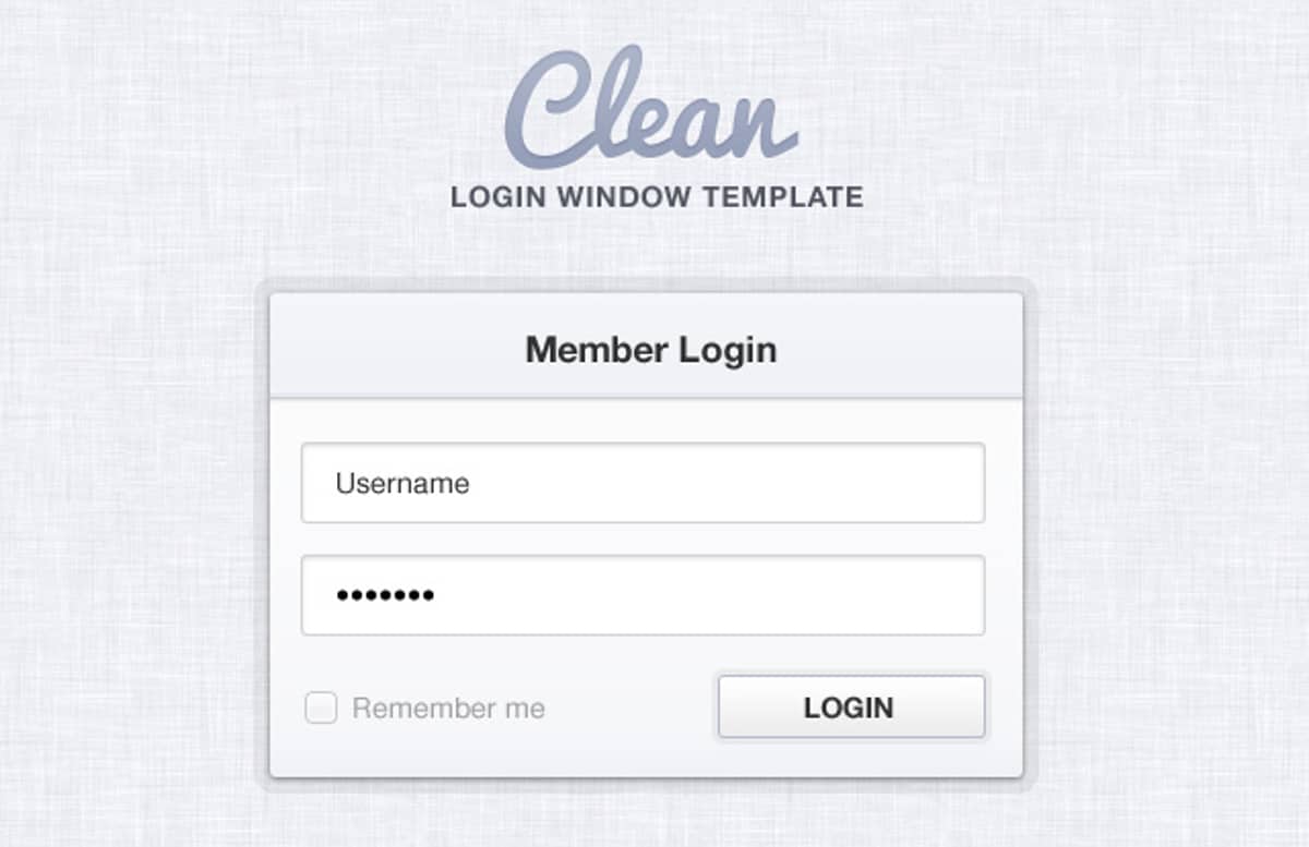 Clean  Login  Window  Preview1
