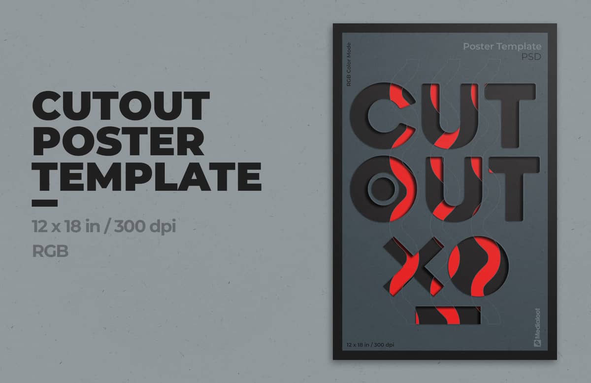 Cutout Text Poster Template Preview 1