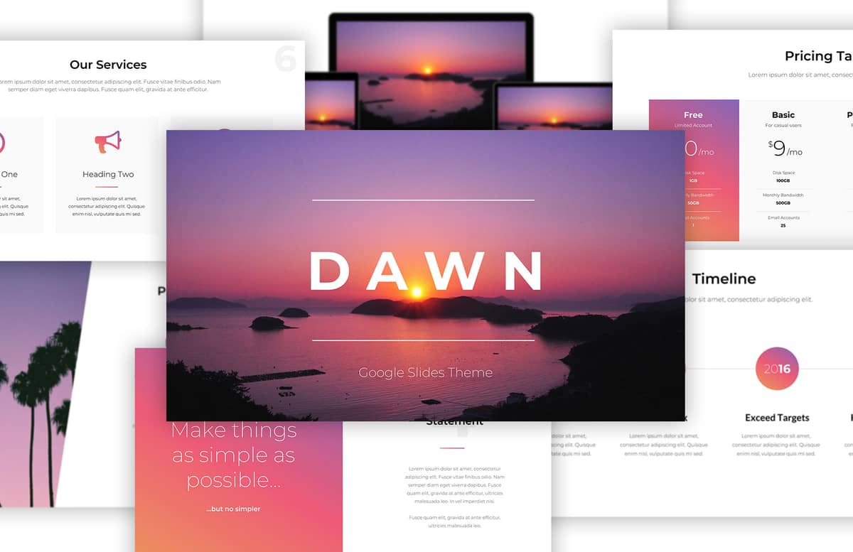 Dawn Free Google Slides Theme Preview 1