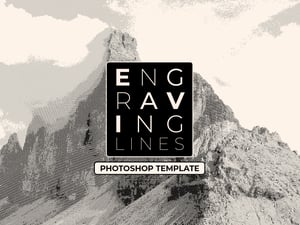 Engraving Lines Photoshop Template 1