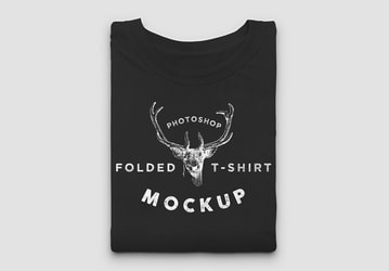 Folded T-Shirt Mockup PSD