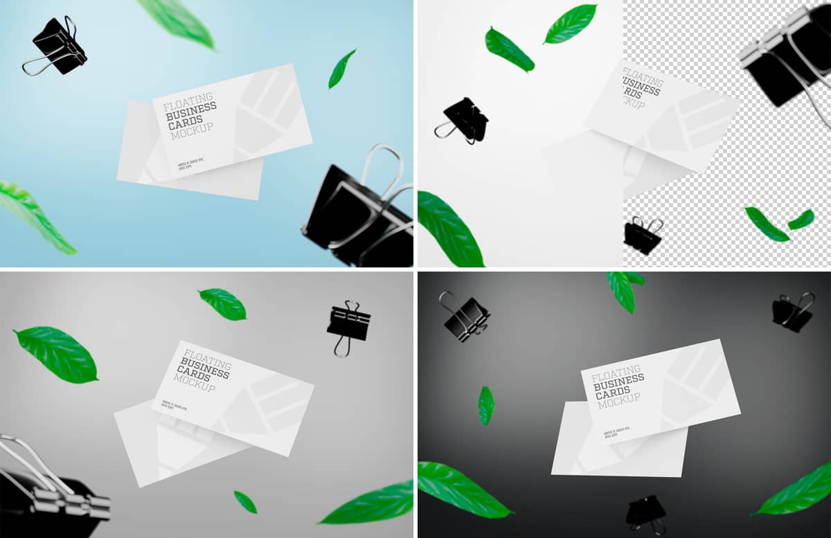 Floating Business Cards Mockup Preview 1