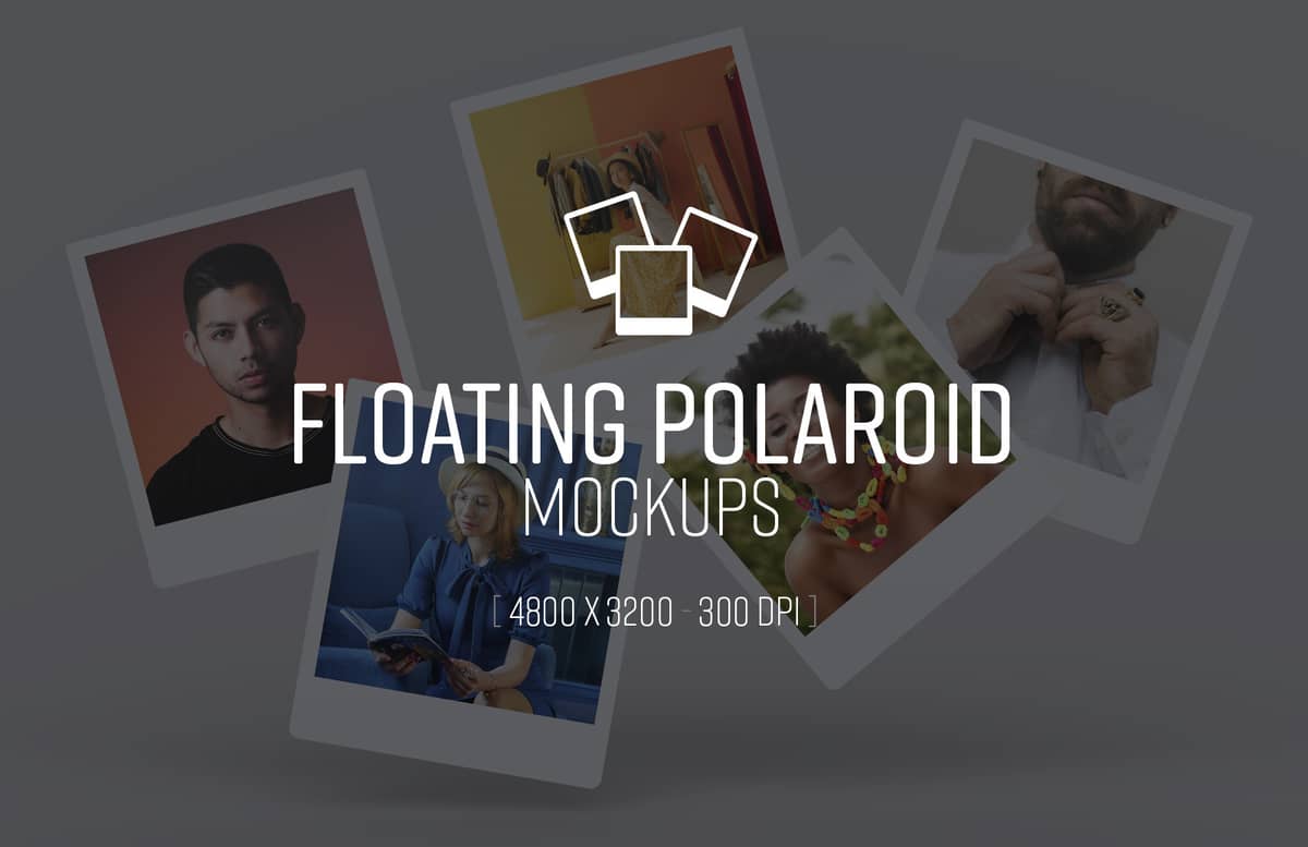 Floating Polaroid Mockups Preview 1