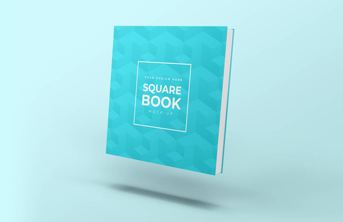 Floating Square Book Cover Mockup Preview 1