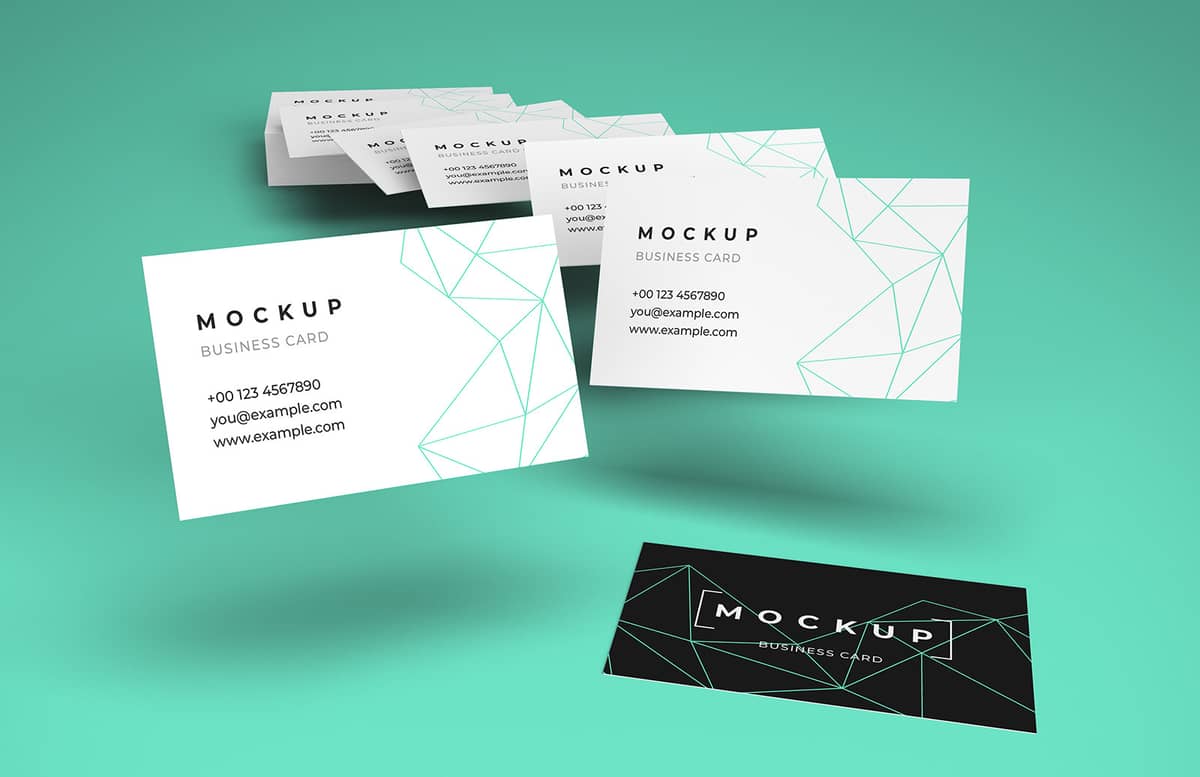 Flying Business Cards Mockup Preview 1A