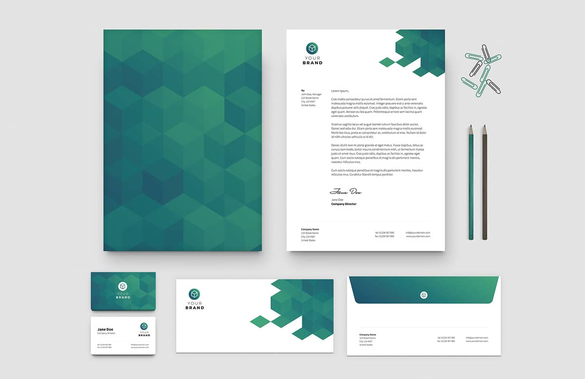 Free Business Card Letterhead Templates Preview 1