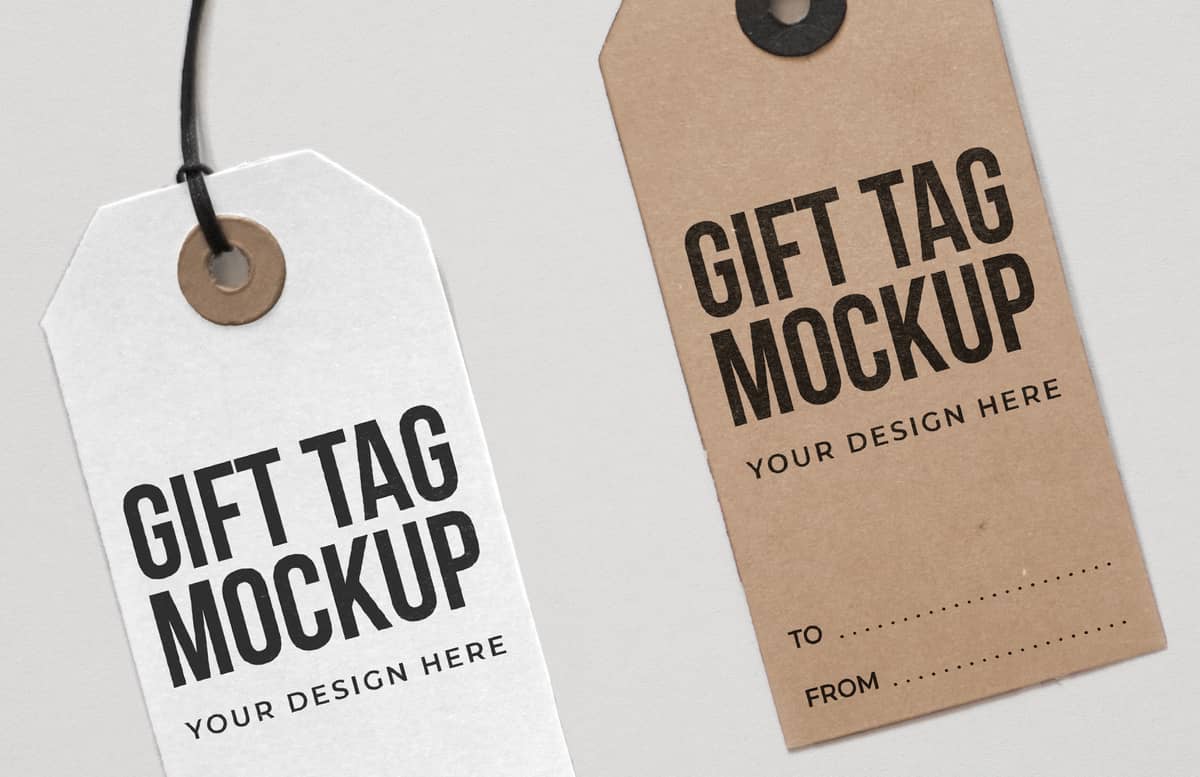 Free Gift Tag Mockup Preview 1