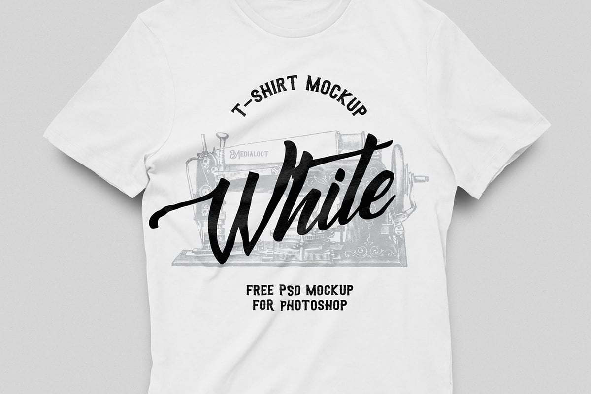 Download Free White T-Shirt Mockup — Medialoot