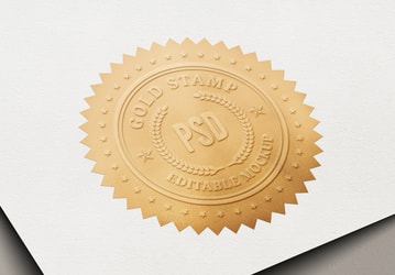 Gold Certificate Stamp Mockup